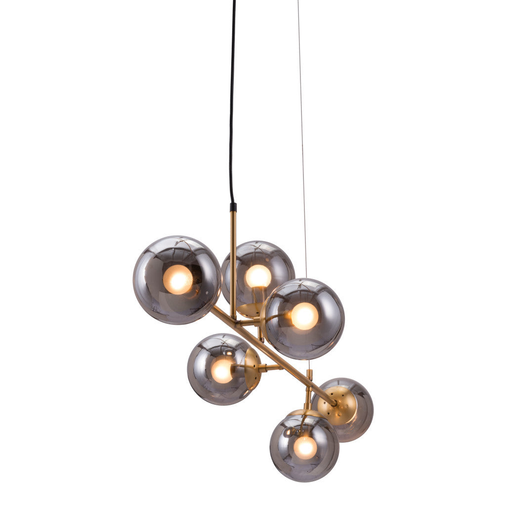 Gold Kitchen Island 6 Light Dimmable Ceiling Light