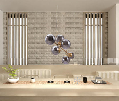 Gold Kitchen Island 6 Light Dimmable Ceiling Light