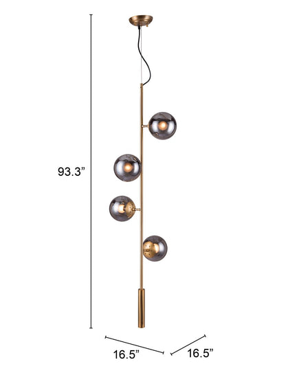 Gold Shaded 4 Light Dimmable Ceiling Light