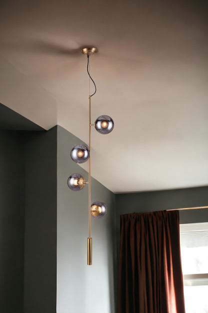 Gold Shaded 4 Light Dimmable Ceiling Light