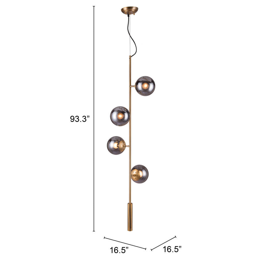 Gold Shaded 4 Light Dimmable Ceiling Light
