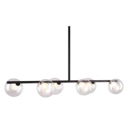 Black Kitchen Island 6 Light Ceiling Light