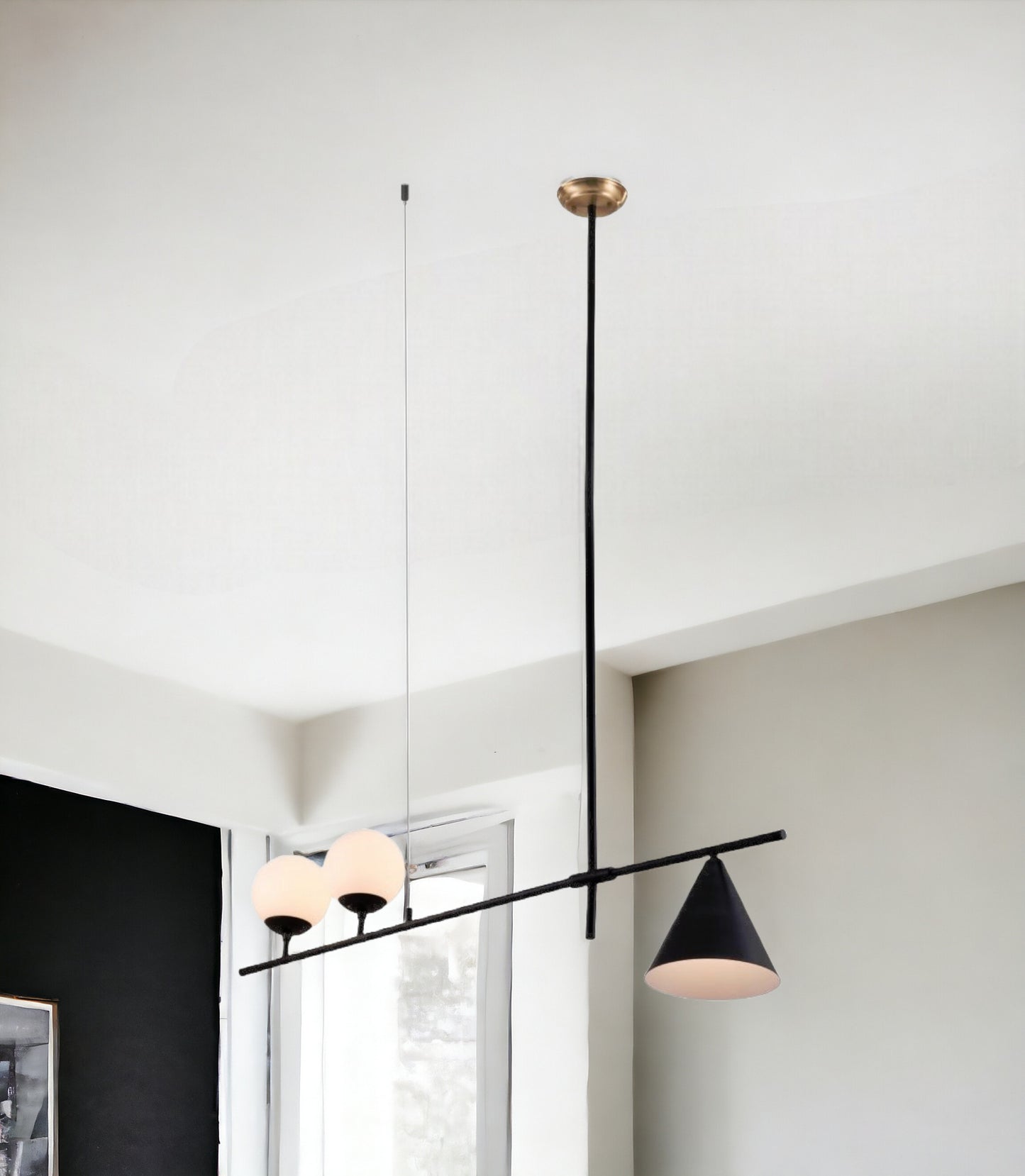 Black Kitchen Island 3 Light Chandelier