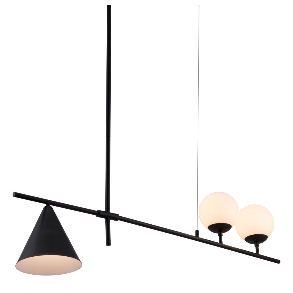 Black Kitchen Island 3 Light Chandelier