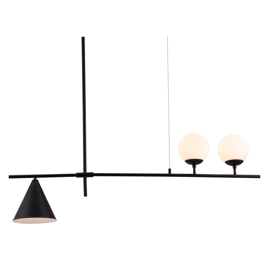 Black Kitchen Island 3 Light Chandelier