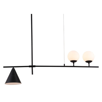 Black Kitchen Island 3 Light Chandelier