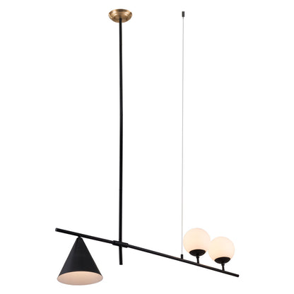 Black Kitchen Island 3 Light Chandelier