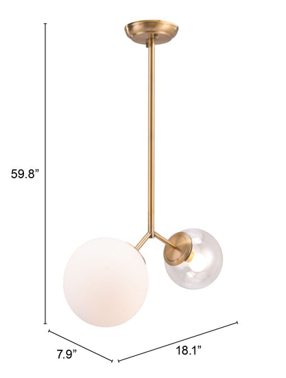 Gold Shaded 2 Light Dimmable Ceiling Light
