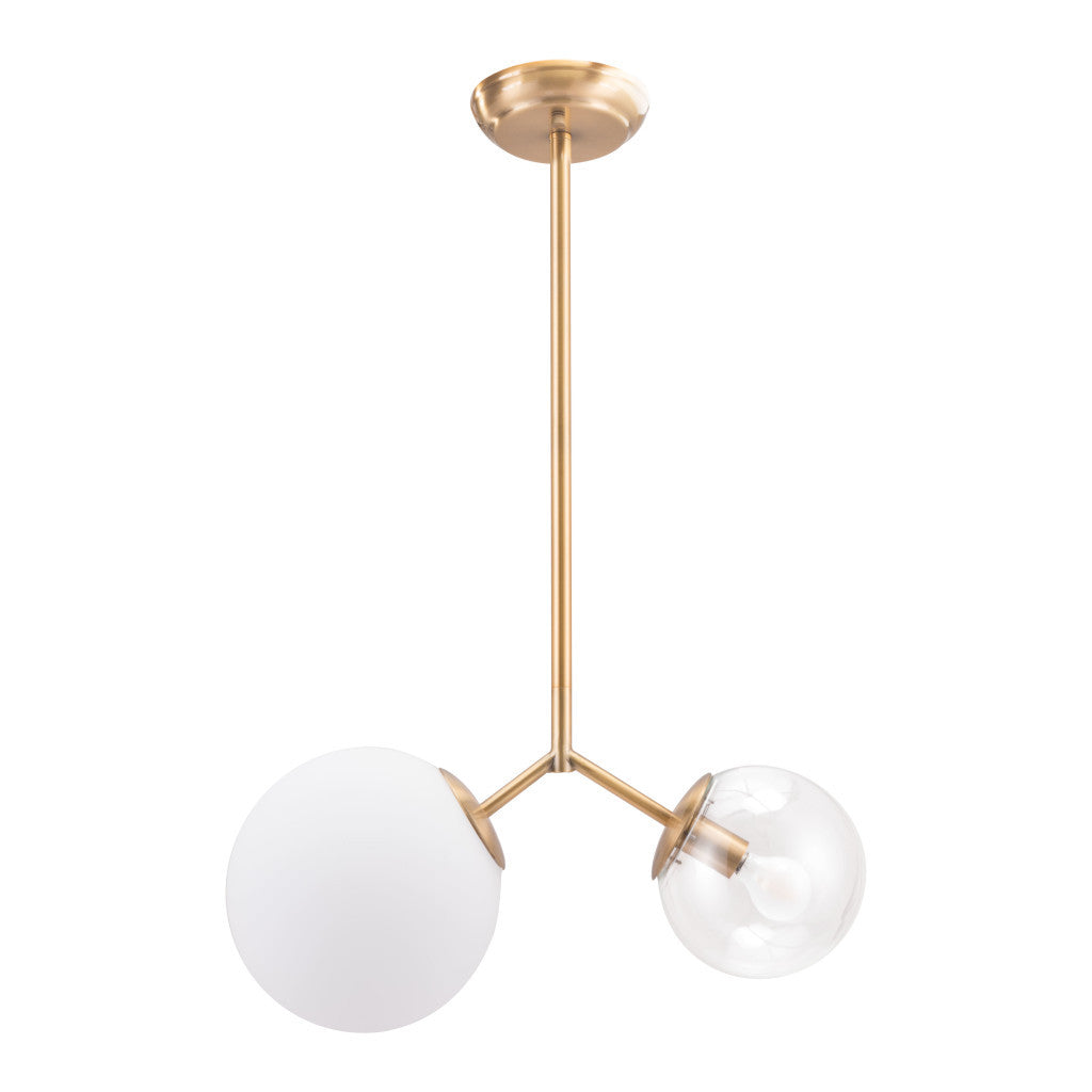 Gold Shaded 2 Light Dimmable Ceiling Light