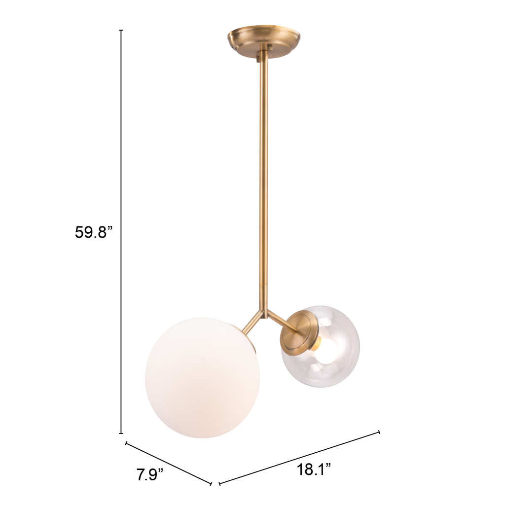 Gold Shaded 2 Light Dimmable Ceiling Light