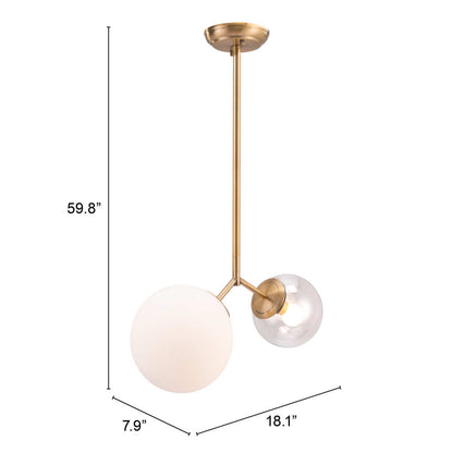 Gold Shaded 2 Light Dimmable Ceiling Light
