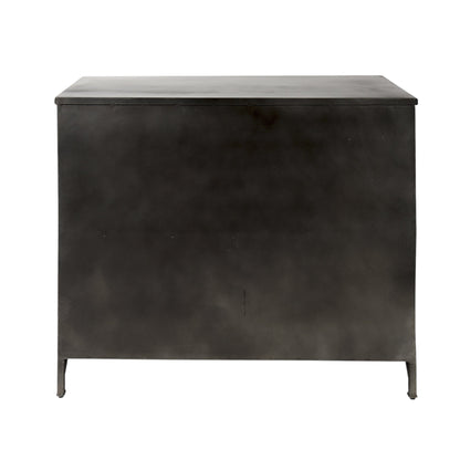 Black Iron Sideboard w/ 2 Glass Doors