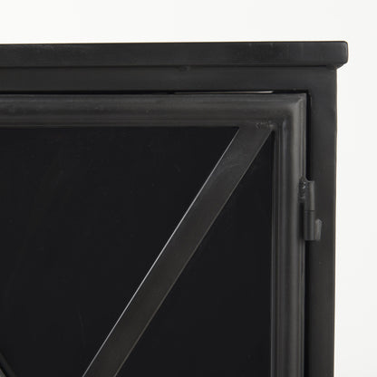 Black Iron Sideboard w/ 2 Glass Doors