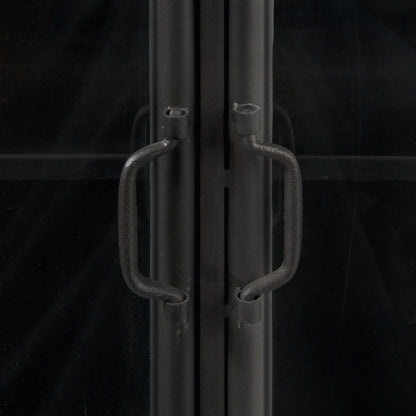 Black Iron Sideboard w/ 2 Glass Doors
