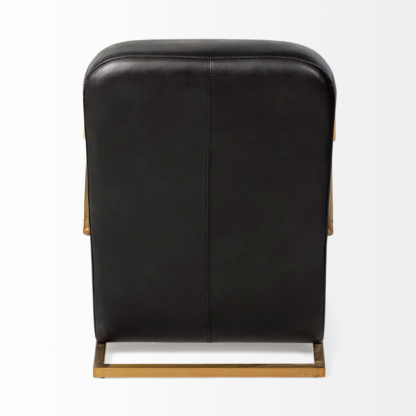 Black & Gold Leather Lounge Chair