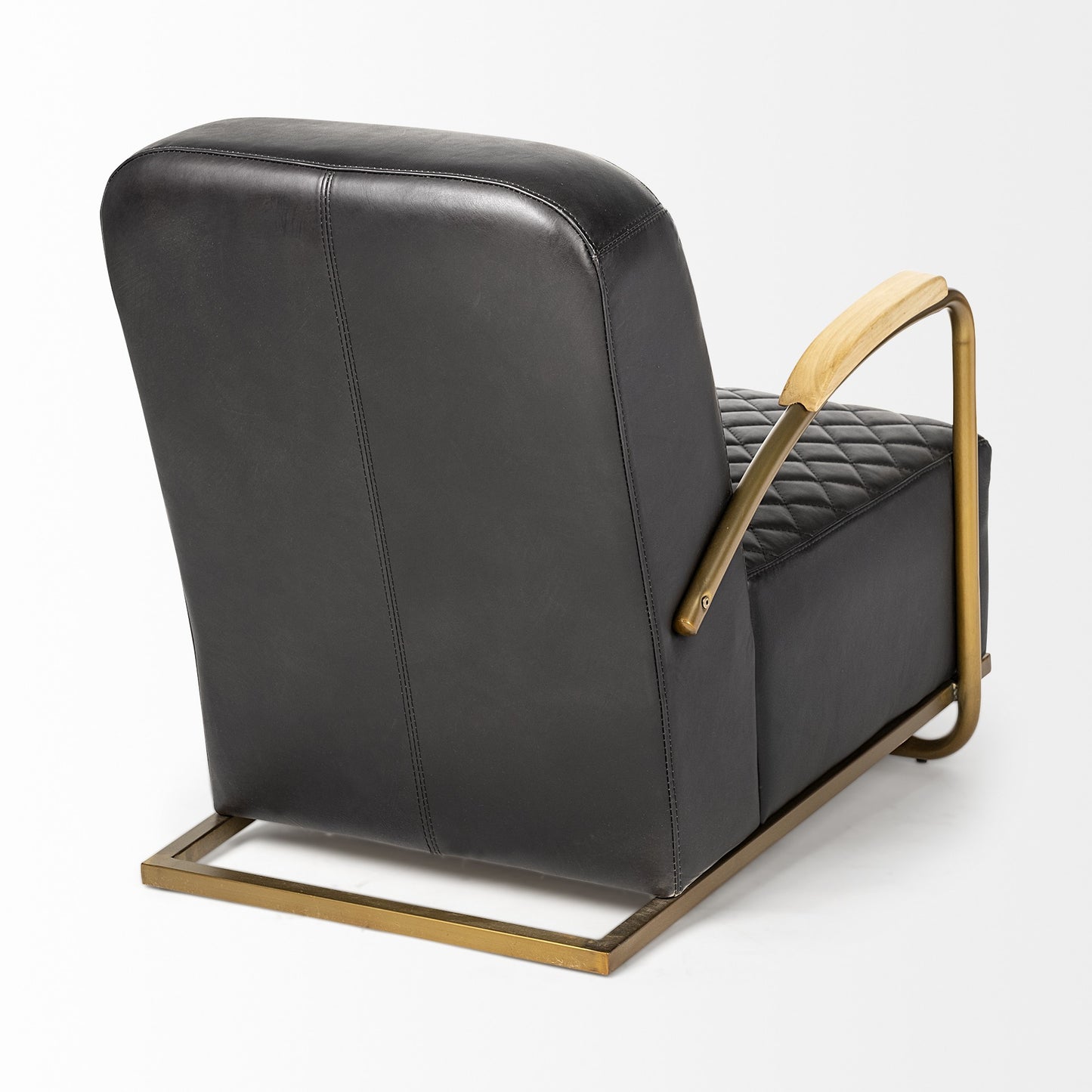Black & Gold Leather Lounge Chair