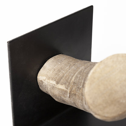 Brown & Black Ceramic Horn Decorative Bookends