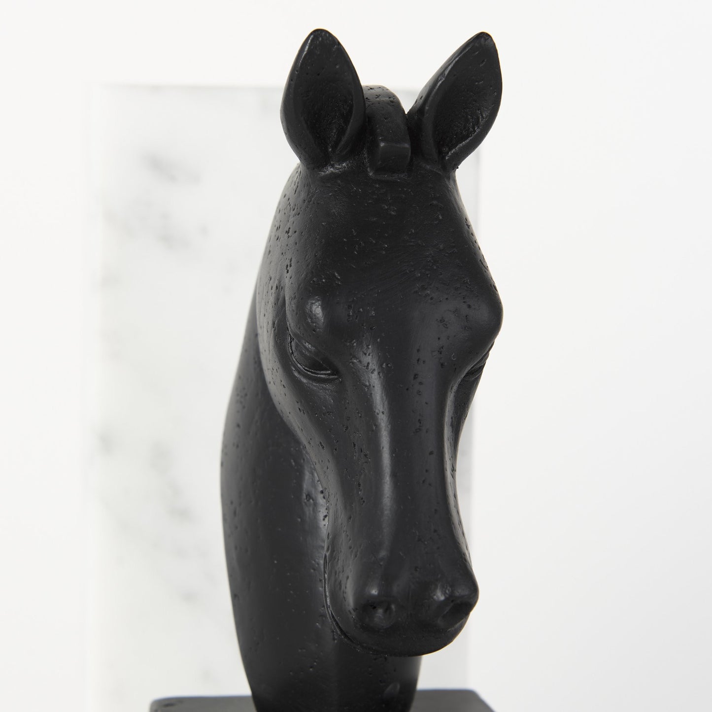 Black Glass Horse Decorative Bookends