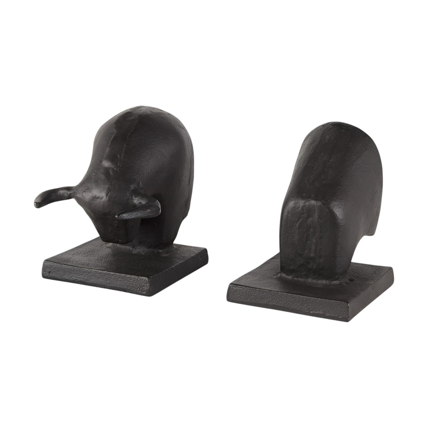 Black Metal Bull Bookends