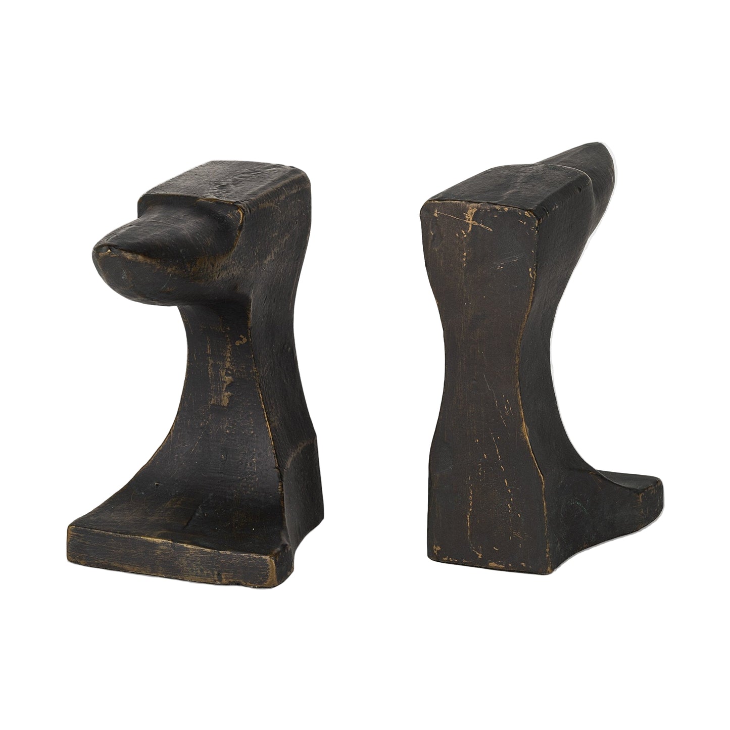 Distressed Black Anvil Bookends