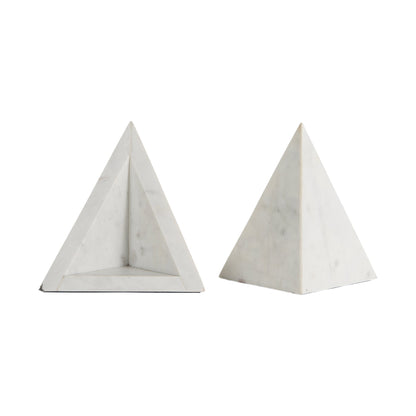 3D Triangle Marble Bookends