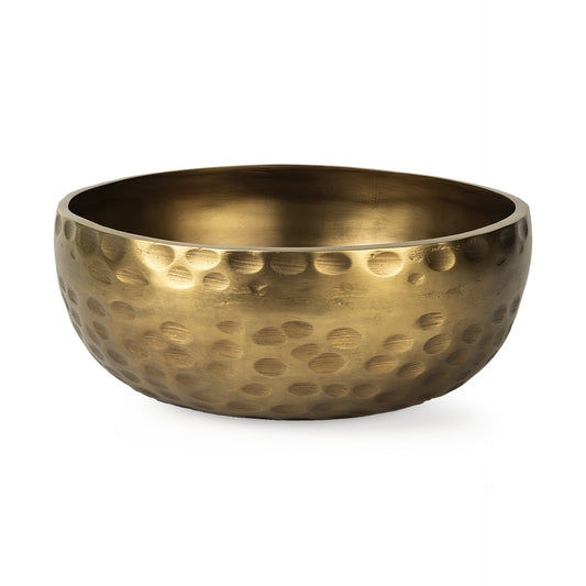 Antiqued Brass Hammered Artisan Round Centerpiece Bowl