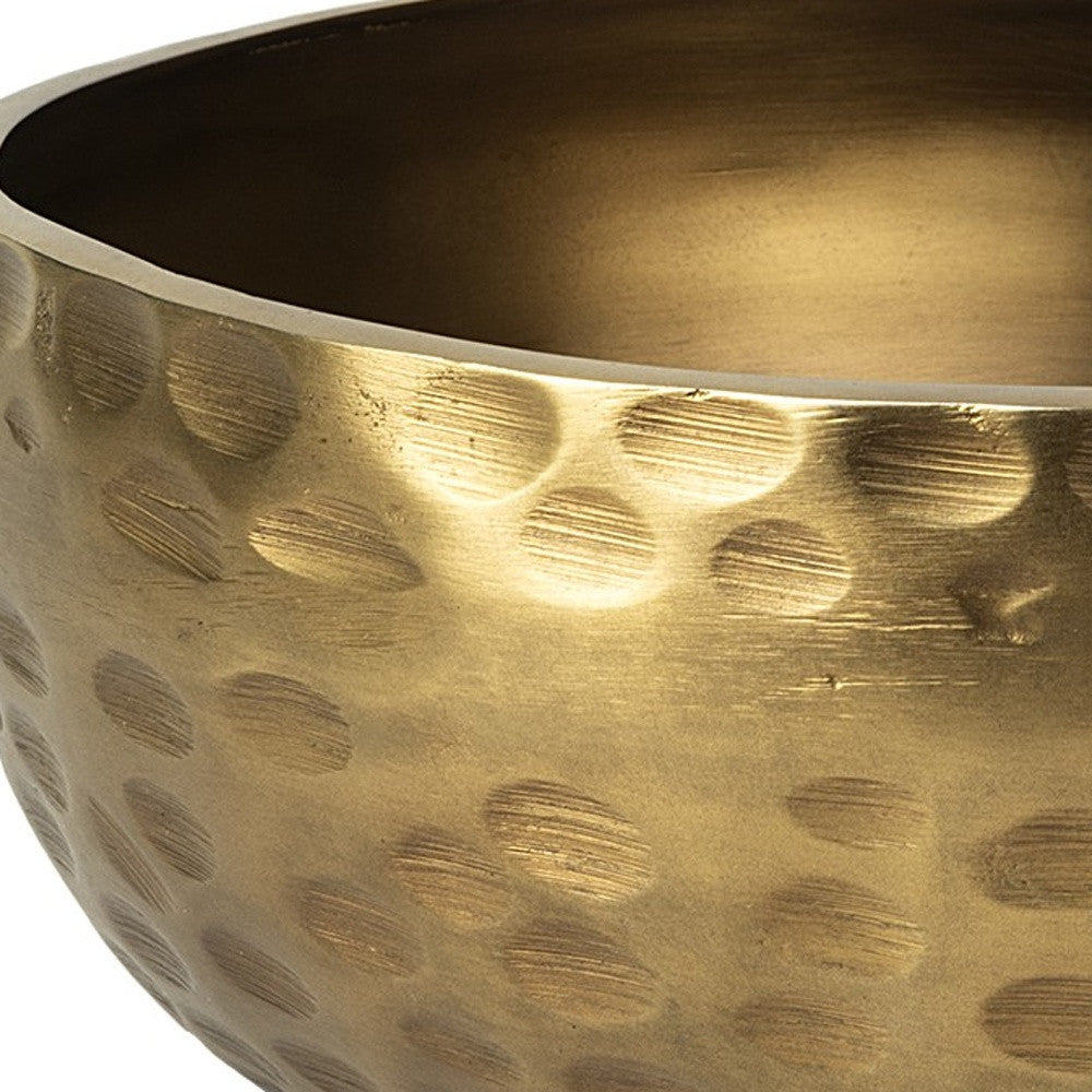 Antiqued Brass Hammered Artisan Round Centerpiece Bowl