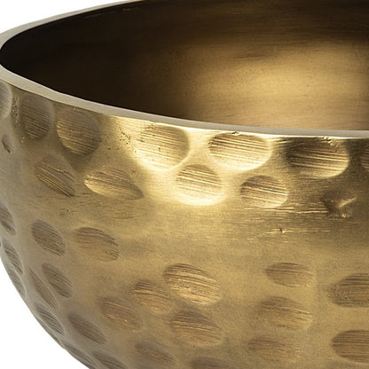 Antiqued Brass Hammered Artisan Round Centerpiece Bowl