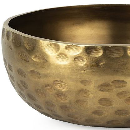 Antiqued Brass Hammered Artisan Round Centerpiece Bowl