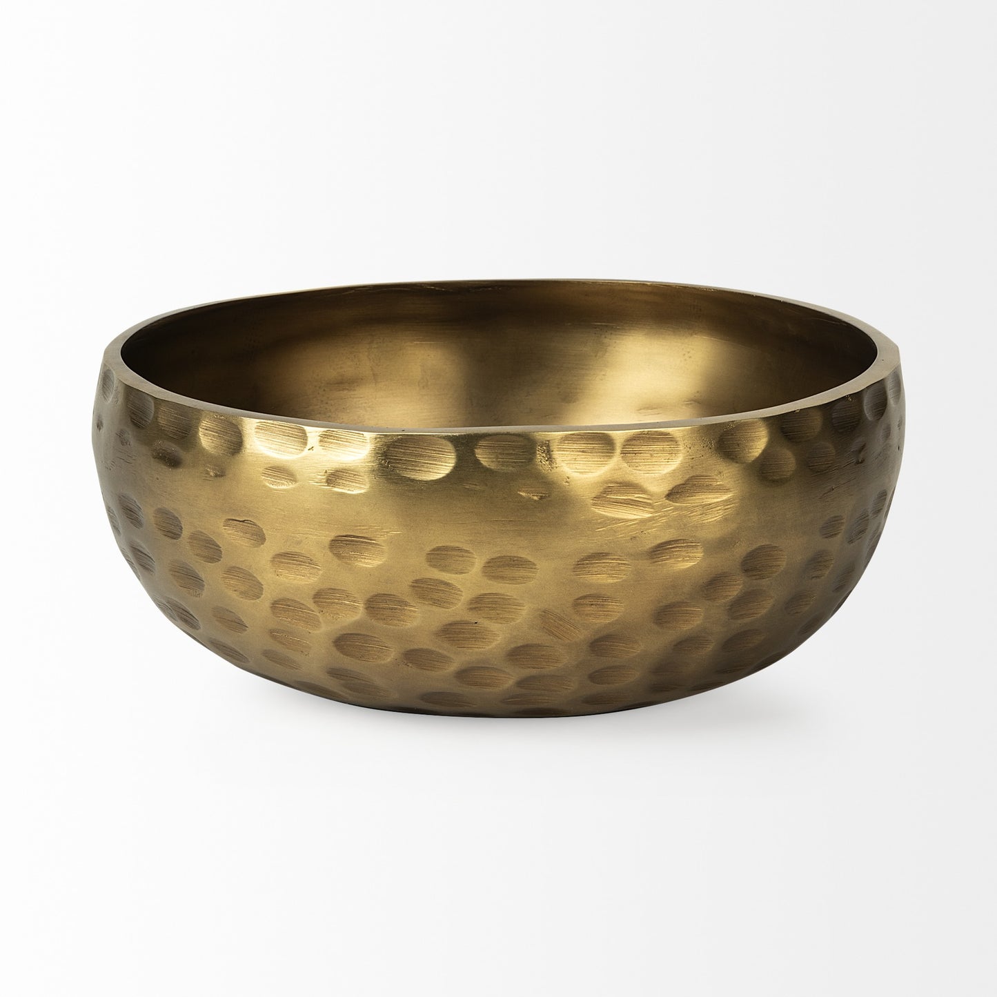 Antiqued Brass Hammered Artisan Round Centerpiece Bowl