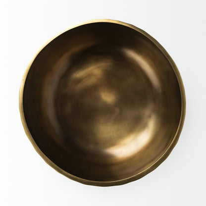 Antiqued Brass Hammered Artisan Round Centerpiece Bowl