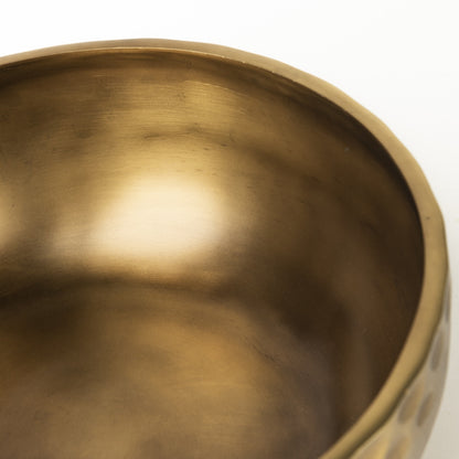 Antiqued Brass Hammered Artisan Round Centerpiece Bowl