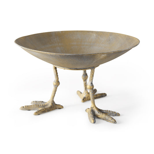 Gold Metal Round Centerpiece Bowl