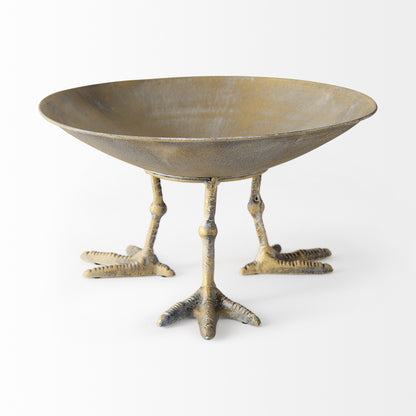 Gold Metal Round Centerpiece Bowl