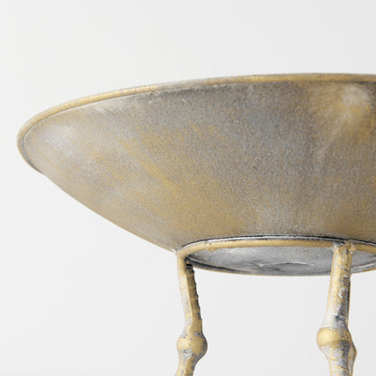 Gold Metal Round Centerpiece Bowl