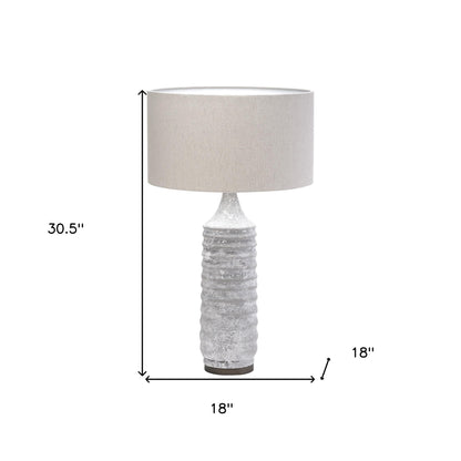Gray Lamp Base w/ Beige Shade