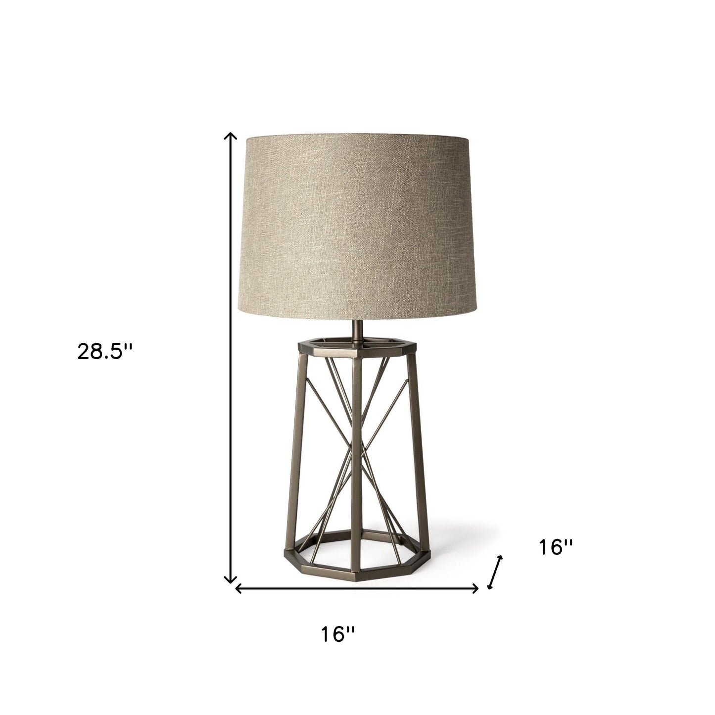 Bronze Lamp Base w/ Beige Shade