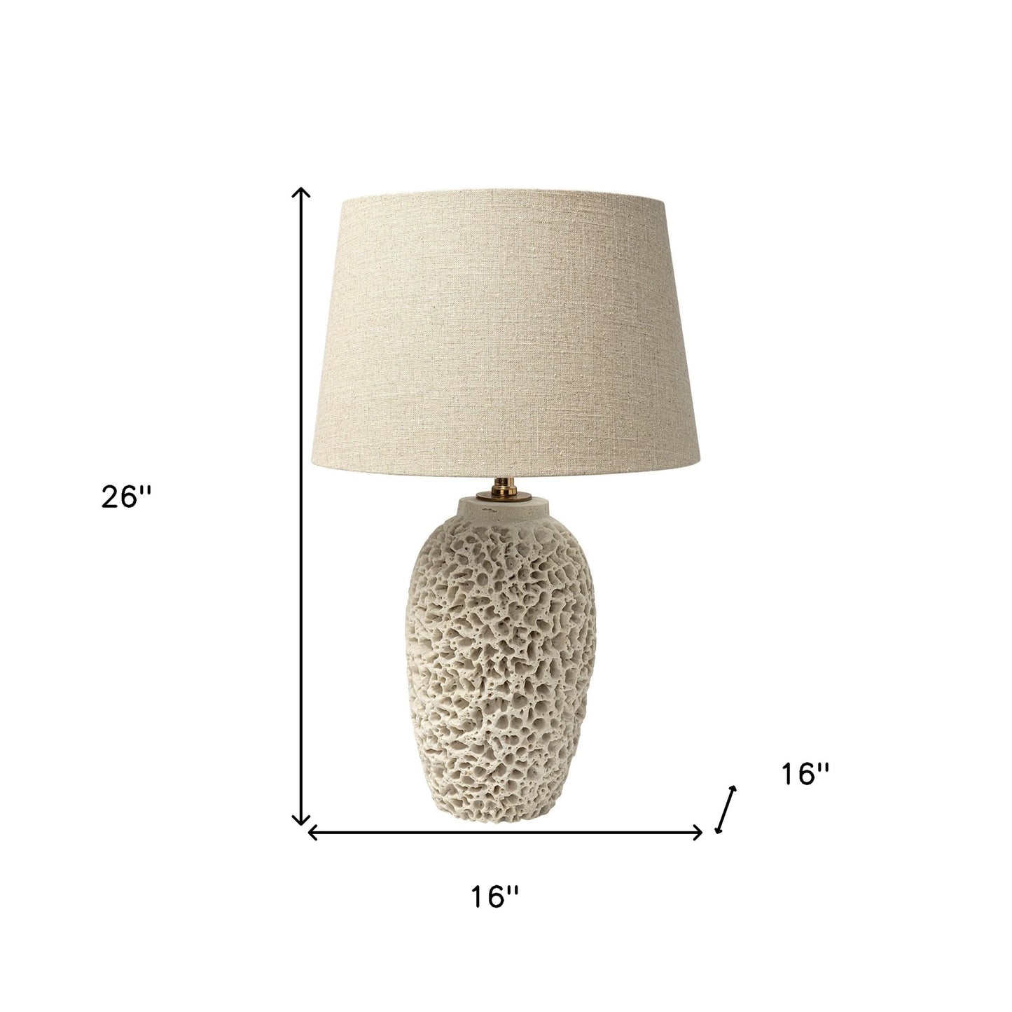 Beige Lamp Base w/ Champagne Shade