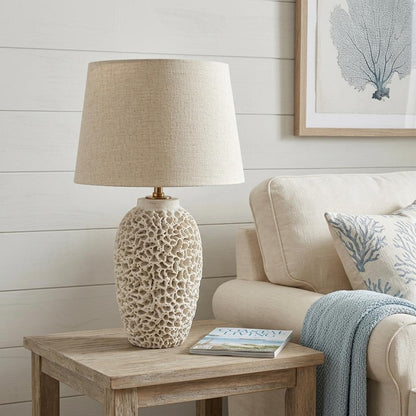 Beige Lamp Base w/ Champagne Shade