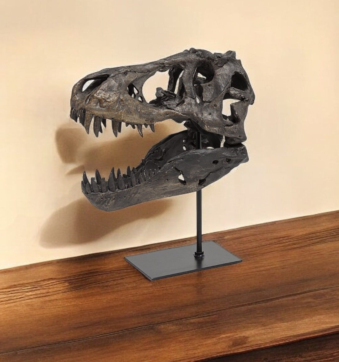 Brown Fabric Dinosaur Tabletop Sculpture