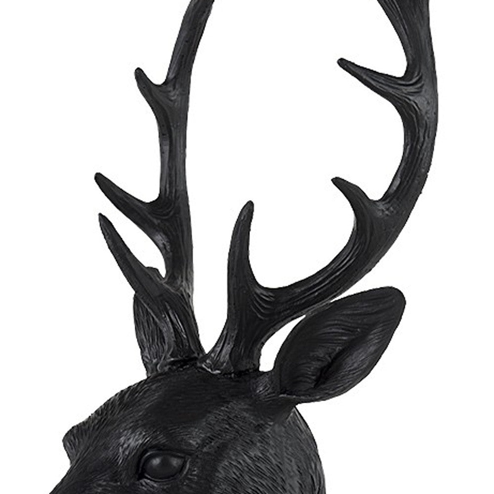 Black Polyresin Suited Deer Bust Tabletop Sculpture