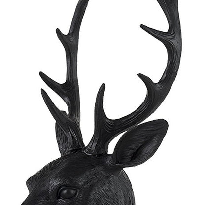Black Polyresin Suited Deer Bust Tabletop Sculpture