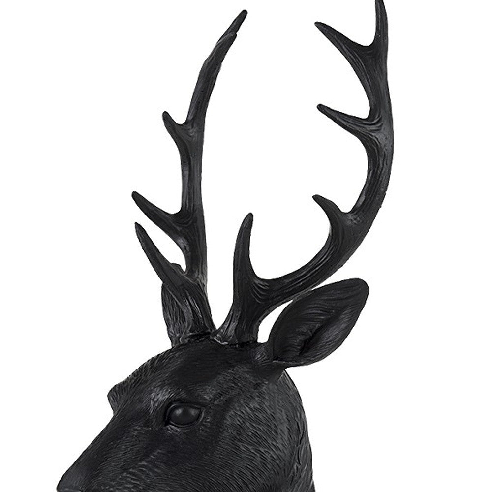 Black Polyresin Suited Deer Bust Tabletop Sculpture