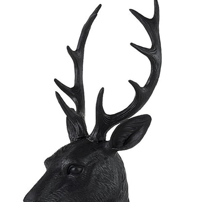 Black Polyresin Suited Deer Bust Tabletop Sculpture