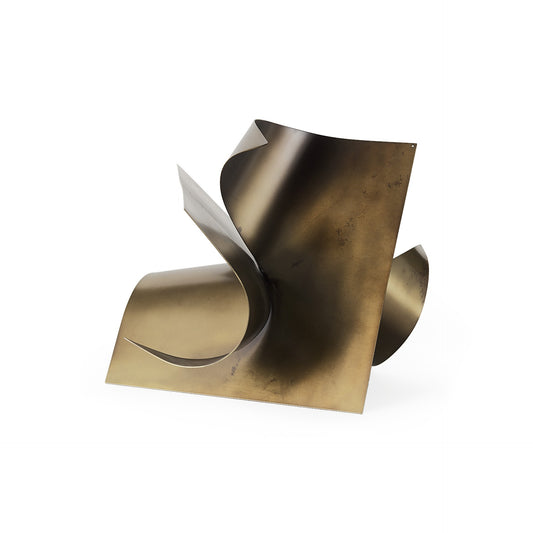 Contempo Antiqued Gold Abstract Sculpture
