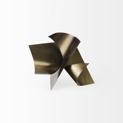 Contempo Antiqued Gold Abstract Sculpture