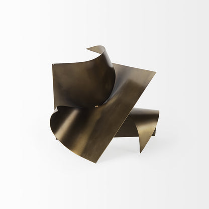 Contempo Antiqued Gold Abstract Sculpture