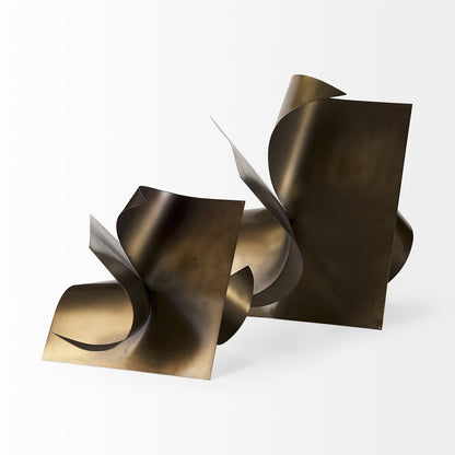 Contempo Antiqued Gold Abstract Sculpture
