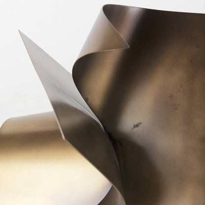 Contempo Antiqued Gold Abstract Sculpture
