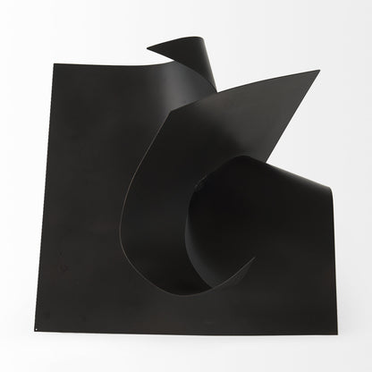 Contempo Antiqued Black Abstract Sculpture